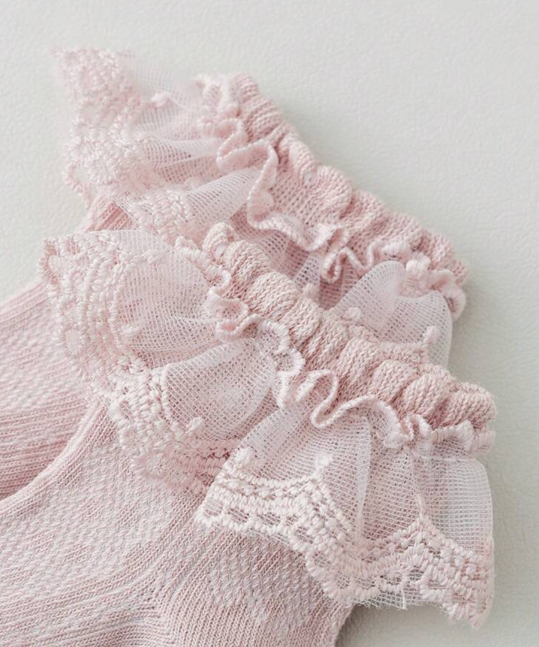 Calceta Olan Encaje Niña Bordado Seta 6-12 meses CHIKY NYNO