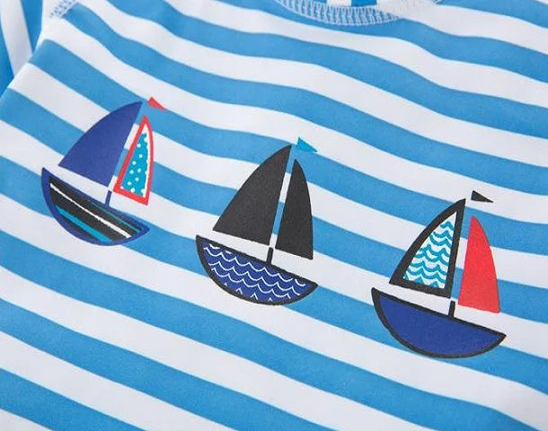 Traje de Baño Rayas Azul y Barquitos CHIKY NYNO