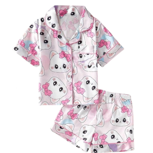 PIjama de Niña Gatitos Satinada CHIKY NYNO
