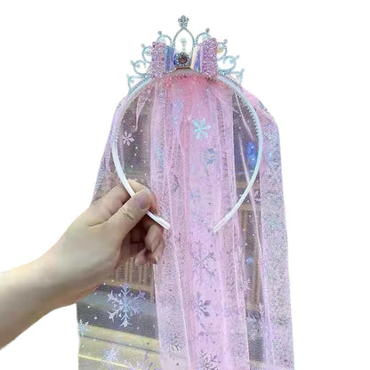 Diadema con Velo y Trenza Frozen