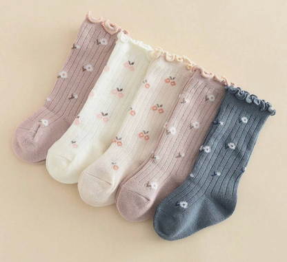 Calcetin para Niña Florecitas  3-5 años  CHIKY NYNO