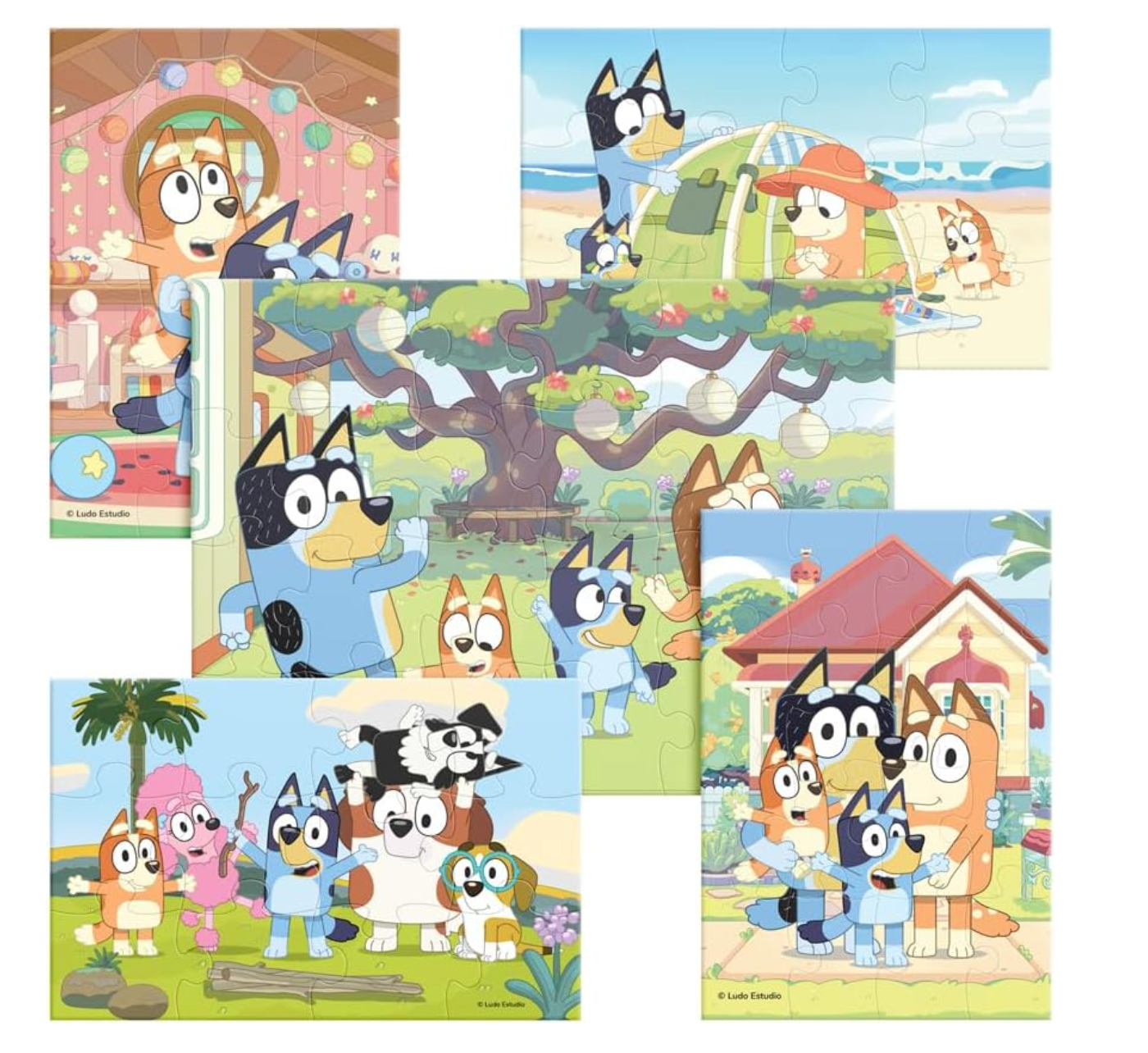 Rompecabezas 5 En 1 Bluey Caja De Madera