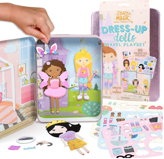 Story Magic Dress-Up Dolls Travel Playset PORFYDYA