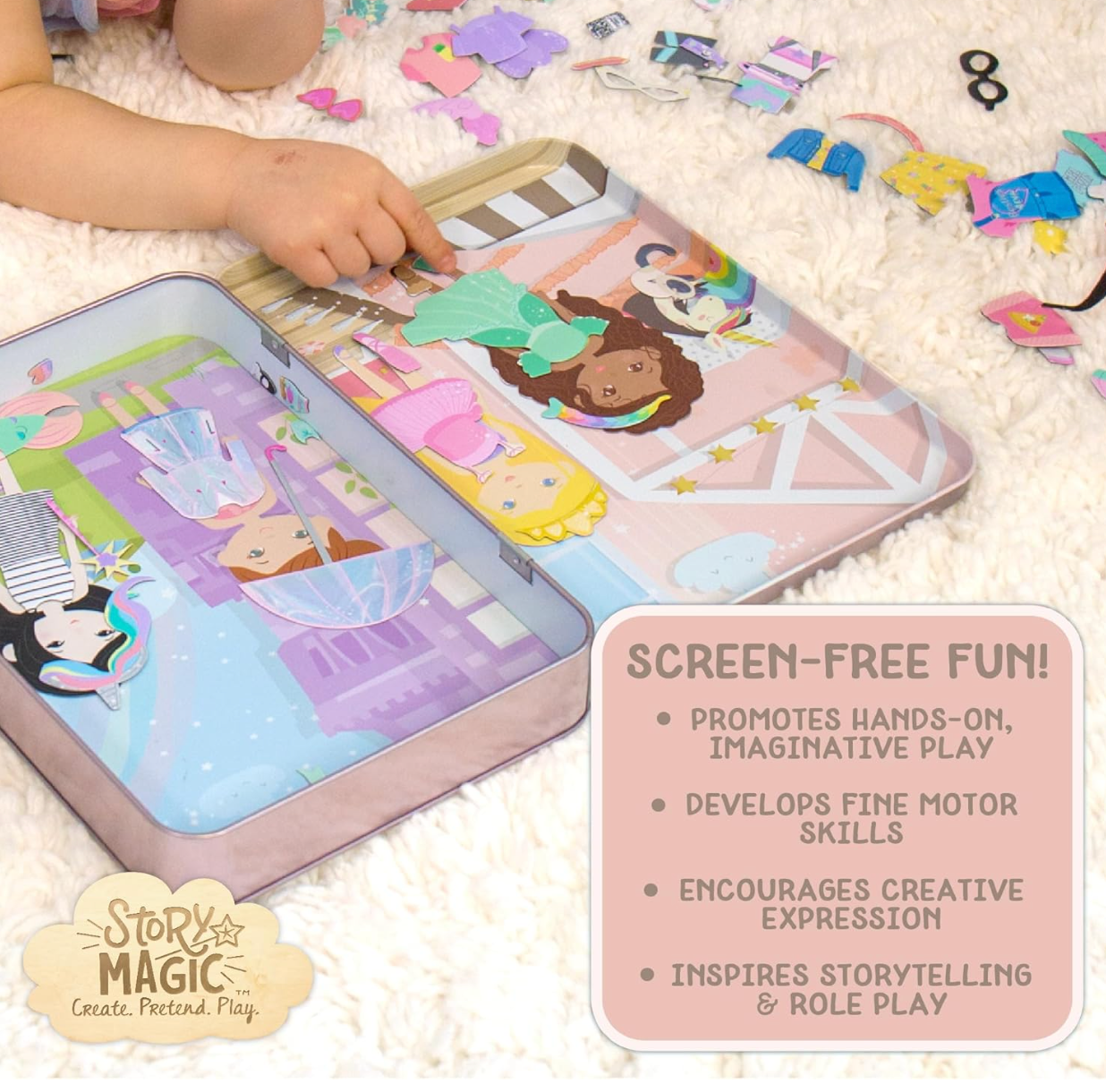 Story Magic Dress-Up Dolls Travel Playset PORFYDYA