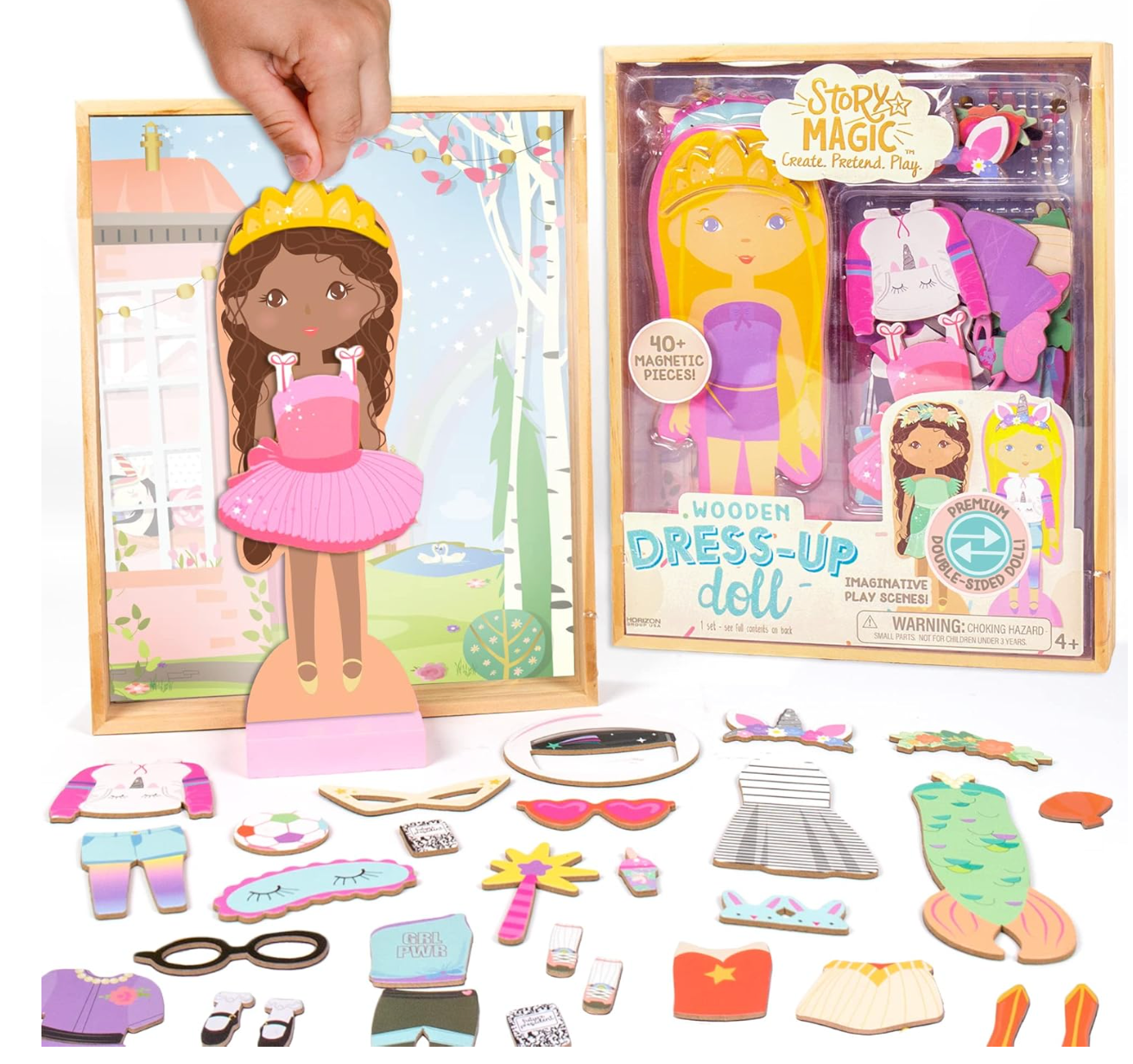Story Magic Wooden Dress-Up Doll PORFYDYA