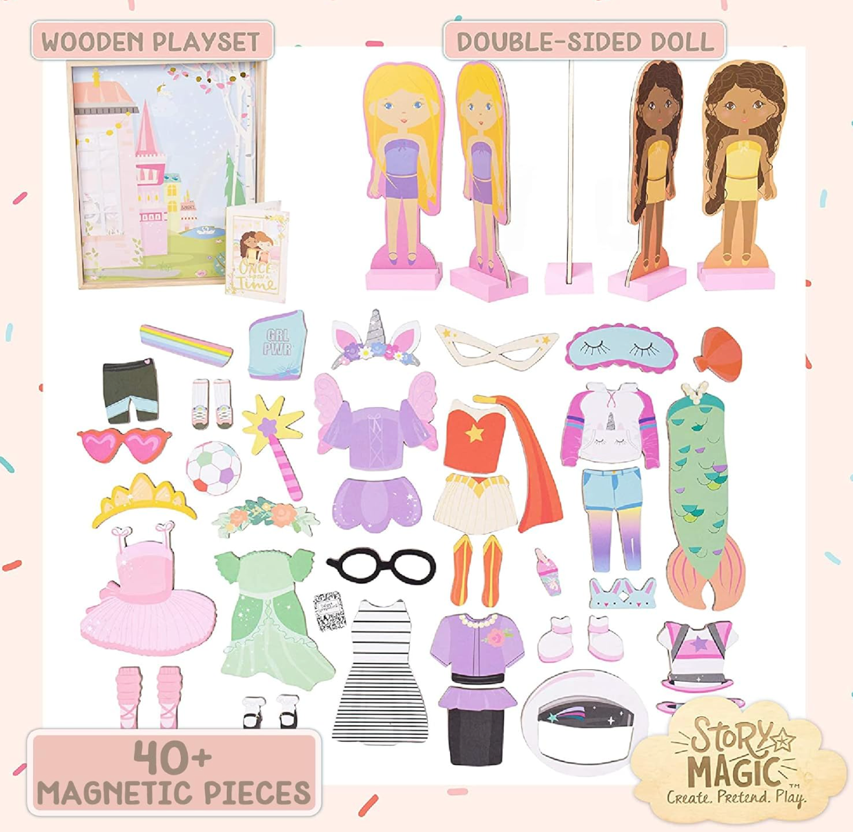 Story Magic Wooden Dress-Up Doll PORFYDYA