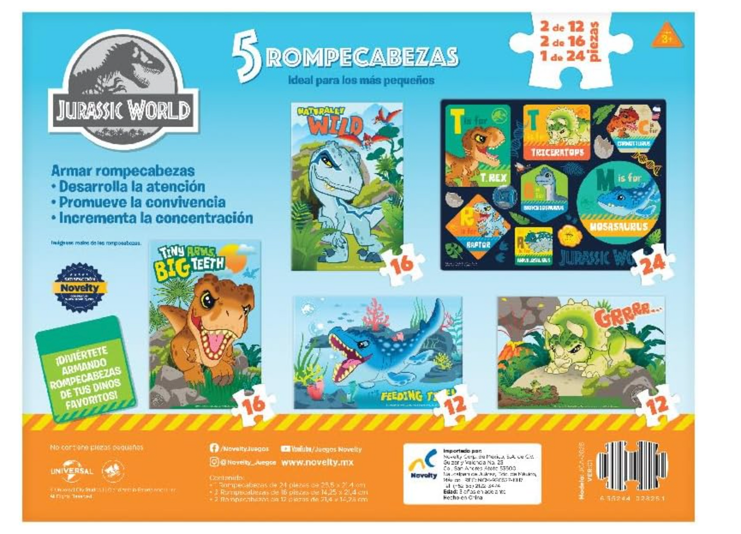 Rompecabezas 5 en 1 de Jurassic World PORFYDYA