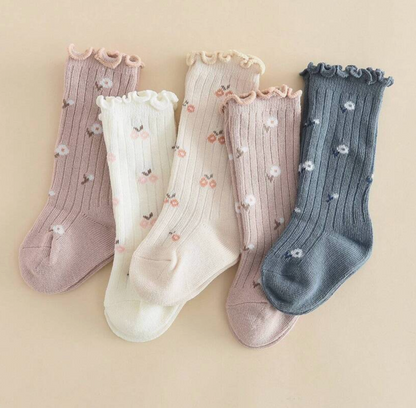 Calcetin para Niña Florecitas  3-5 años  CHIKY NYNO