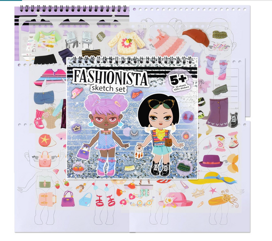 Libro de Actividades de Moda con Pegatinas Reutilizables PORFYDYA