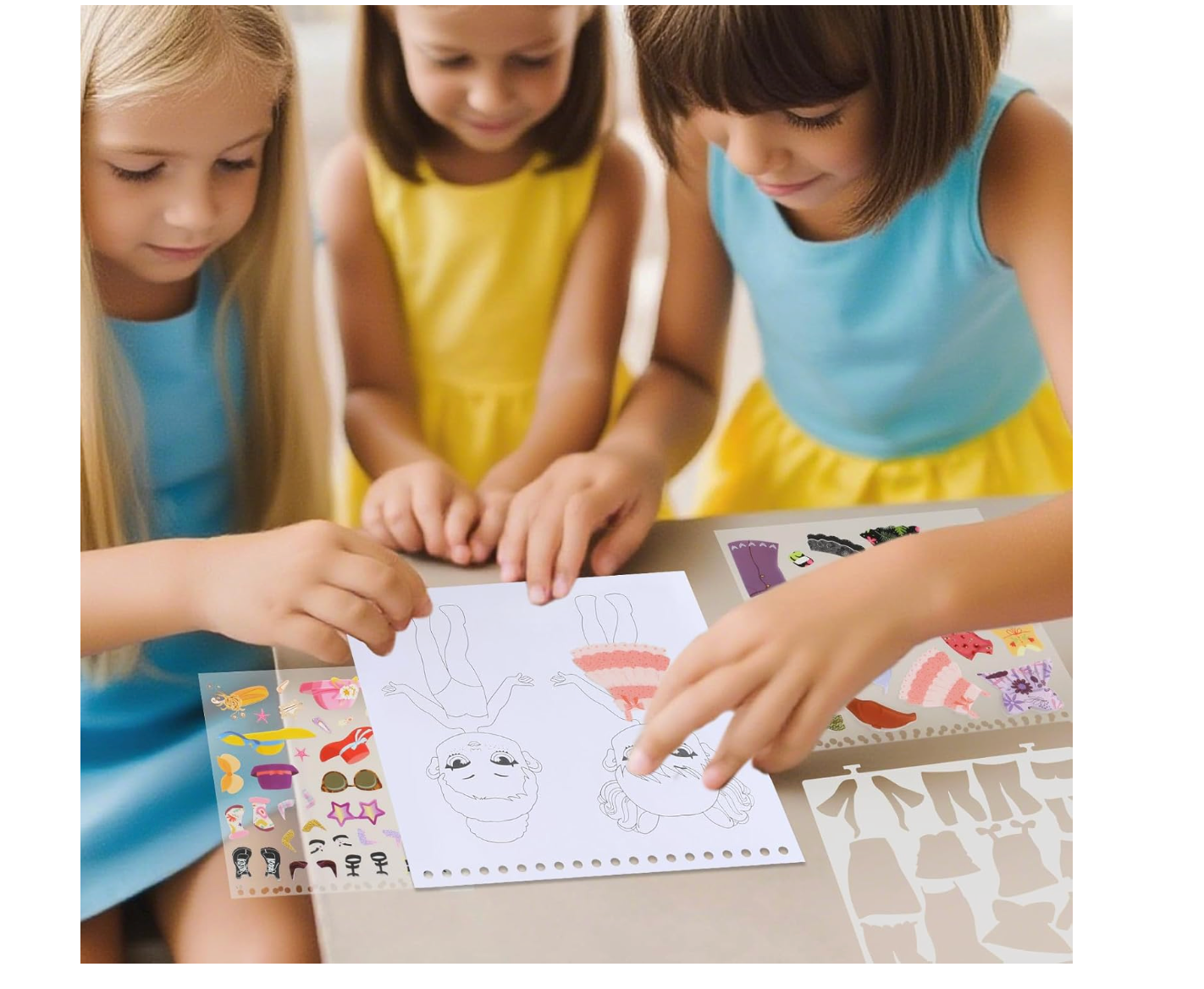 Libro de Actividades de Moda con Pegatinas Reutilizables PORFYDYA