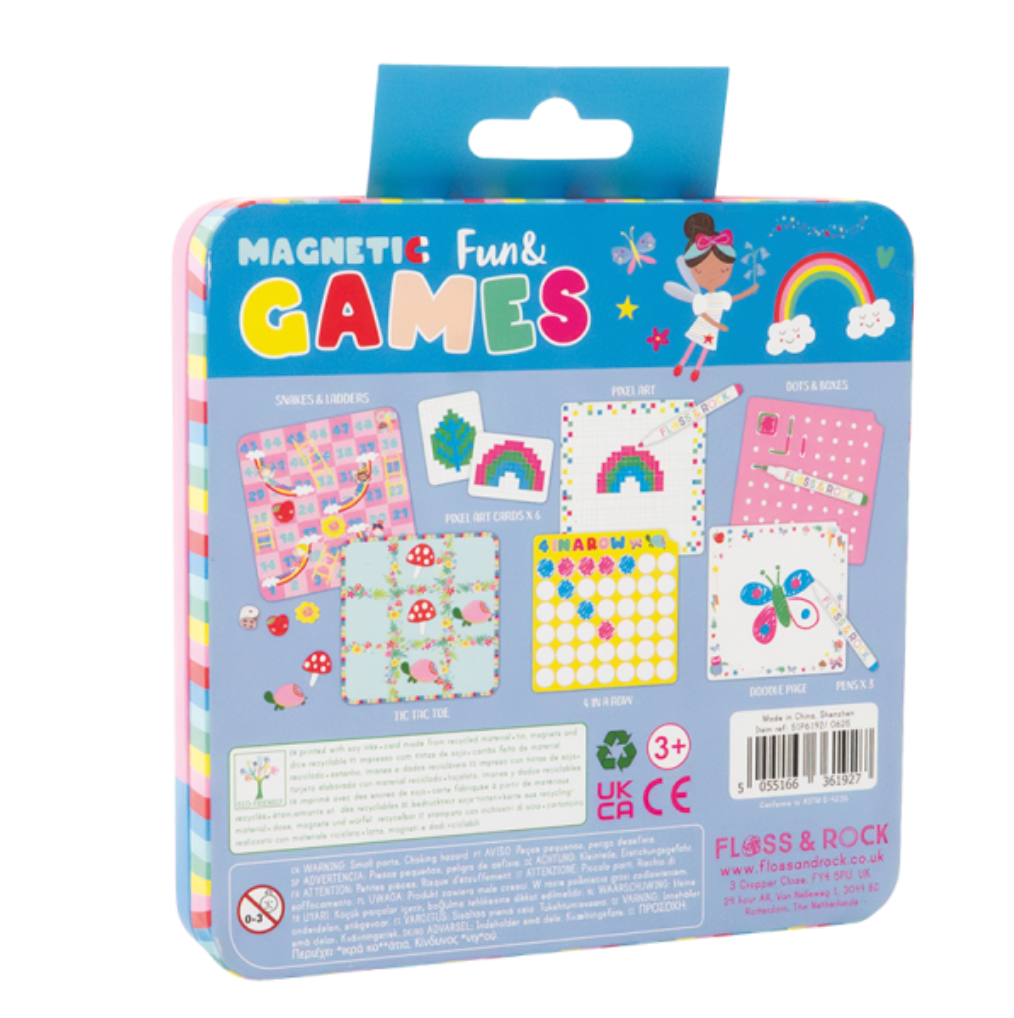 Lata magnética de diversión y juegos – Hada arcoíris PORFYDYA