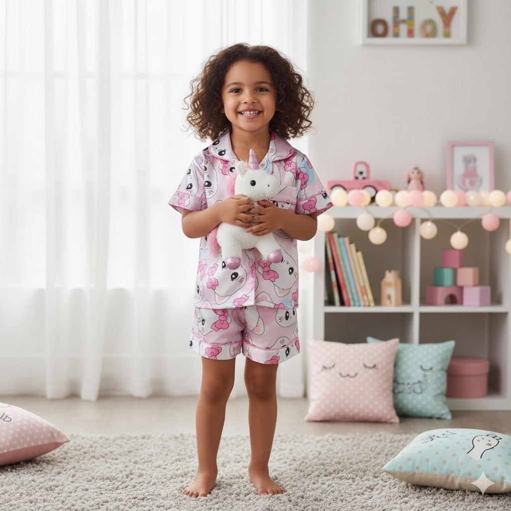 PIjama de Niña Gatitos Satinada CHIKY NYNO