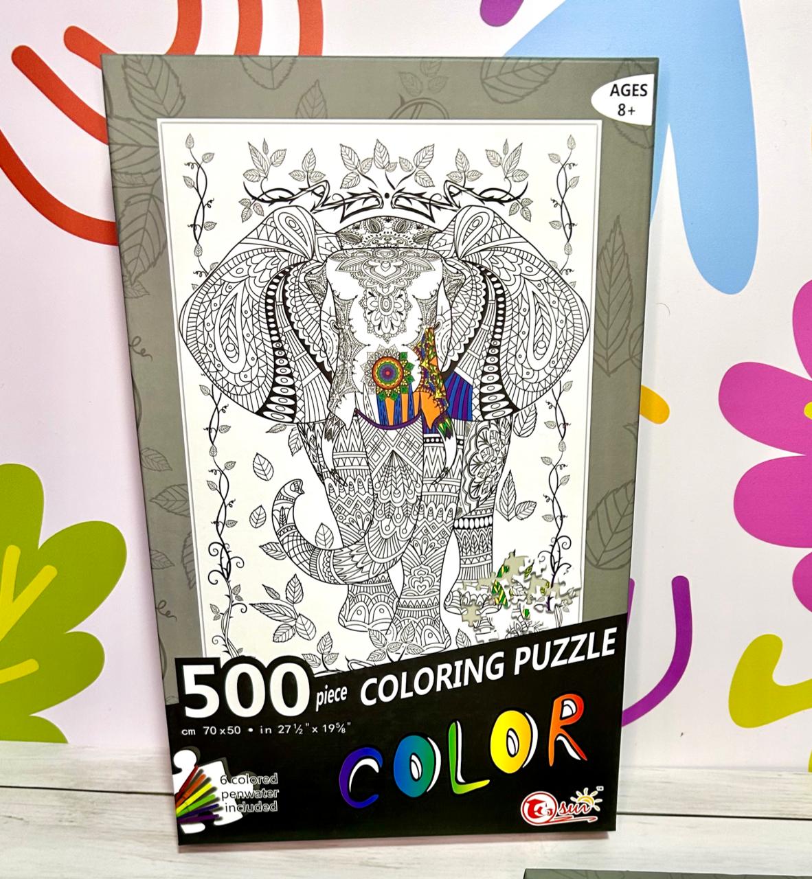 Rompecabezas para pintar elefante