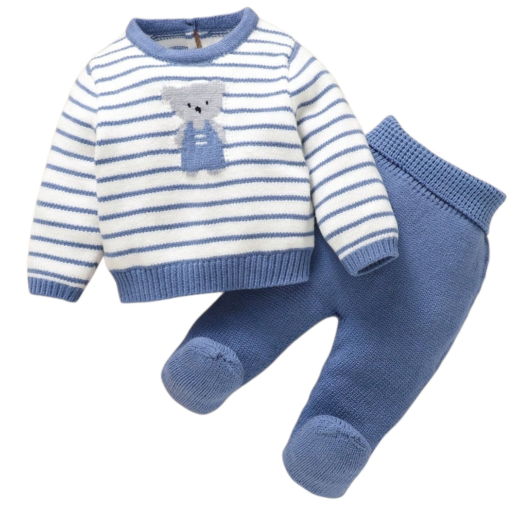 Conjunto Osito Rayas Azul CHIKY NYNO