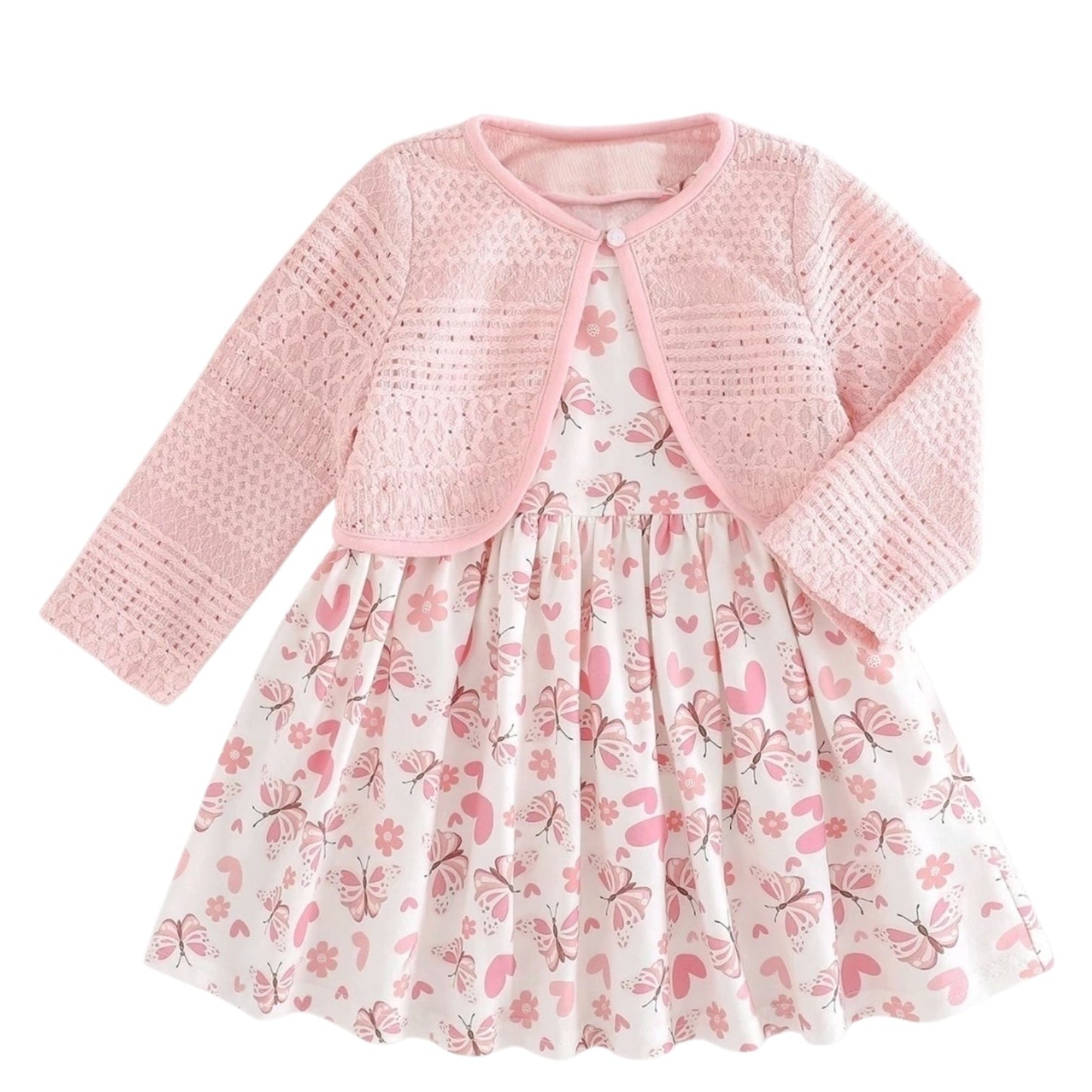 Vestido Mariposas y Flores Rosa CHIKY NYNO